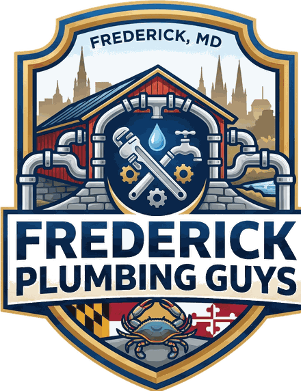 Frederick Plumbing Guys plumbing logo, home link in the header of the Frederick, MD plumbing home page